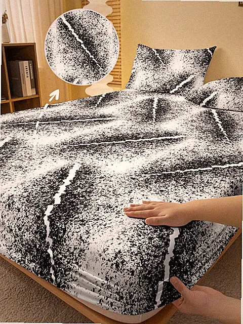1 cartoon fun printed matte Fitted Sheet, bedroom printed bed cover, bedding (ex