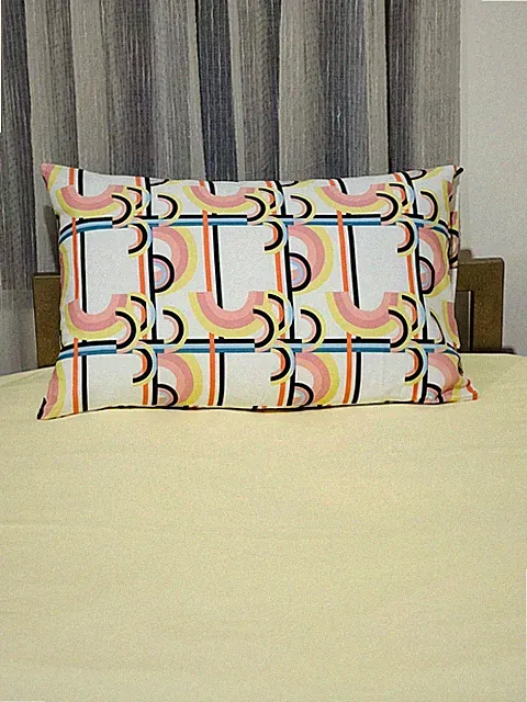 100% EGYPTIAN COTTON PLAIN YELLOW SHEETS WITH PRINTED PILLOWCASES IN ALL SIZES
