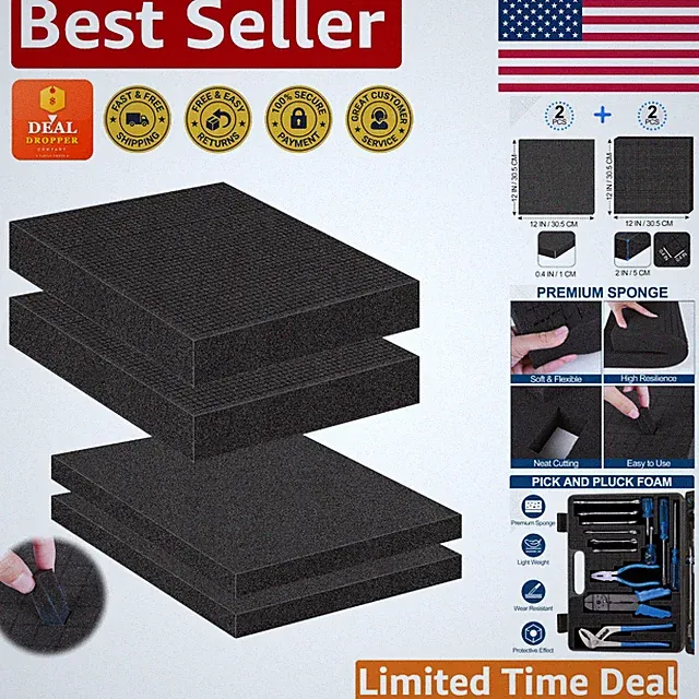 12" x 12" Polyurethane Foam Sheets - Versatile Inserts for Cases & Tool Boxes