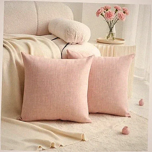 24x24 Pillow Covers Mothers Day Decorative Linen 24" x 24" (Pack of 2) Pink