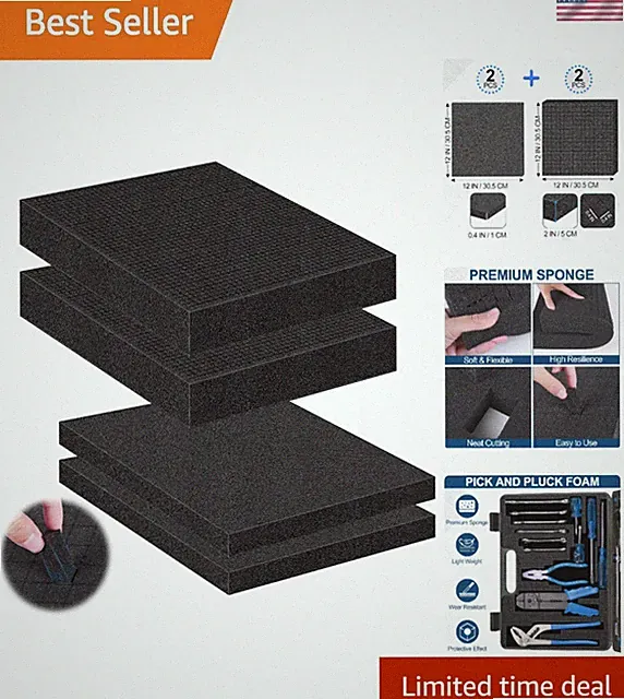 4 Pcs Pick and Pluck Foam Sheets - Customizable Foam Inserts for Storage
