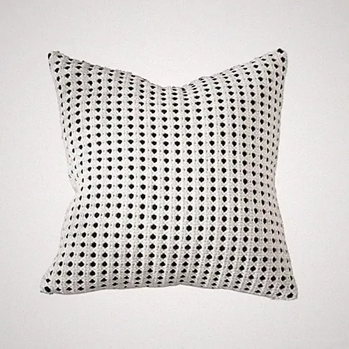 Black and Throw Pillow Cover-Cotton Woven Pillowcase(18x18) () White