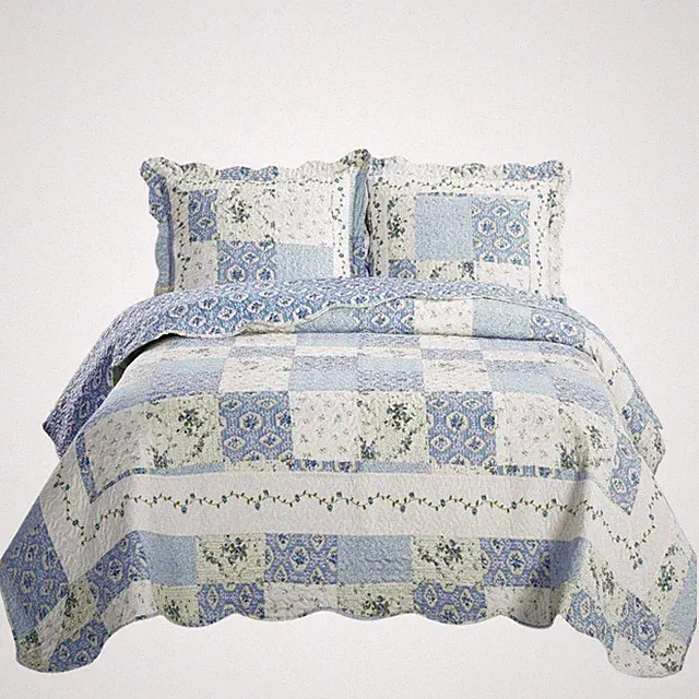 Brea Oversized Coverlet Set, Luxury Printed Design Quilt, Bedspread - Filled...