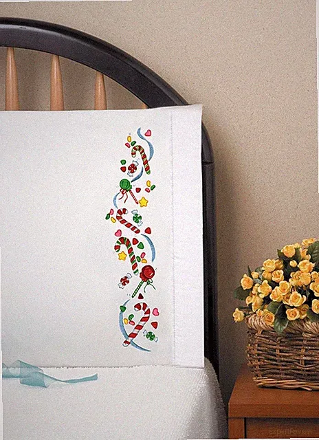Christmas Candy Pillowcases for Embroidery