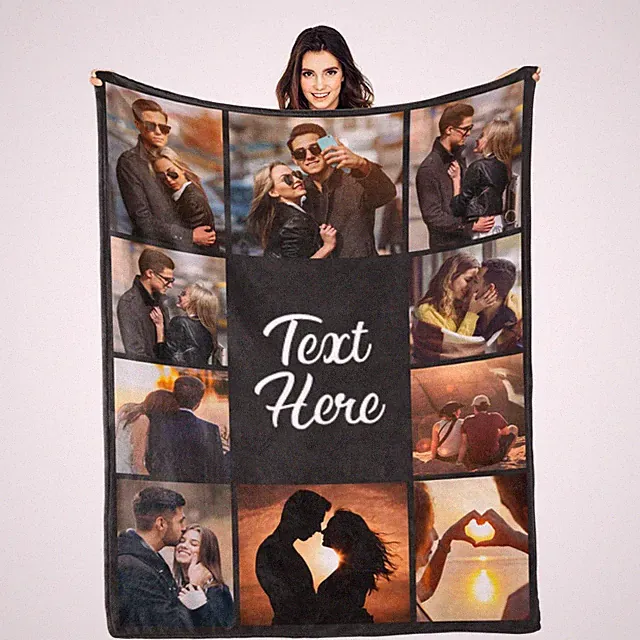 Custom Blanket with Picture Text Customized Thow Blankets Personalized Blanke