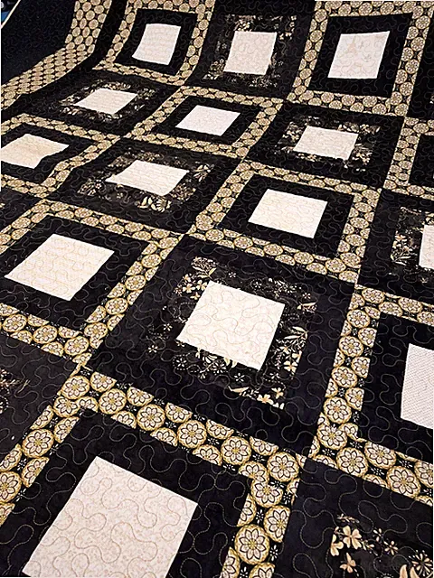Custom Designed Quilt Hand Made with Machine Stitched Quilting King Size Bed