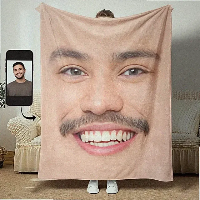 Custom Photo Personalized Flannel Blanket - Soft Throw with Your Face/Design√