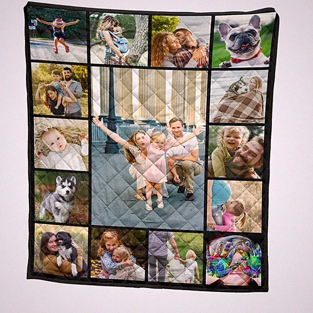 Custom Photo Quilt - Personalized Memory Quilt - Keepsake Blanket - Family Gift