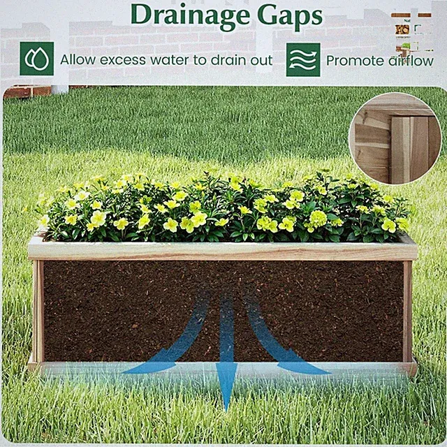 Customizable 36"x12" Acacia Wood Raised Bed Set for Outdoor Gardens - 2 Pack