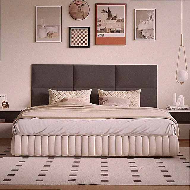 Customizable 9-Piece Upholstered Headboard Set for Elegant King & Queen Bedrooms