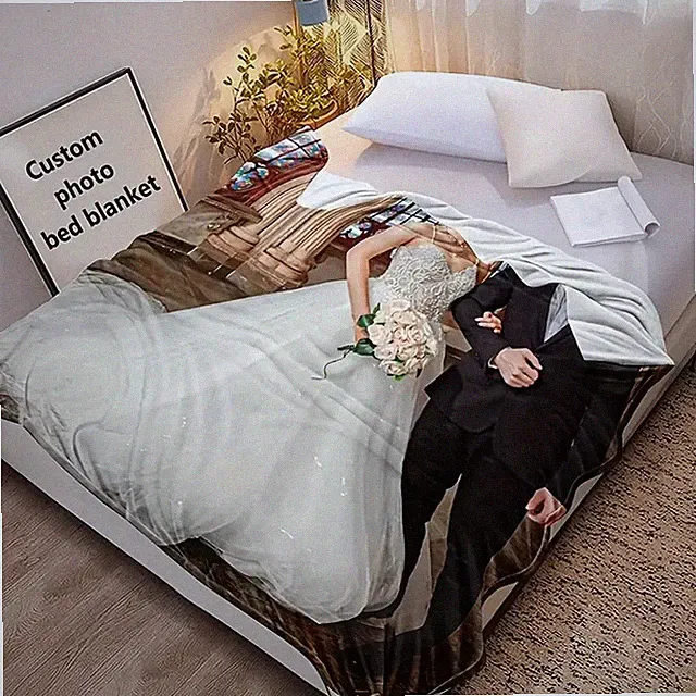 Customizable Flannel Bed Blanket – Personalized Picture Throw, Ideal Custom Gift