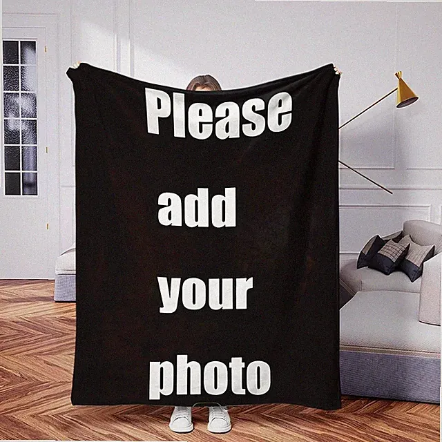 Customizable Flannel Throw Blanket - Contemporary Style, Soft Comfort for Home√