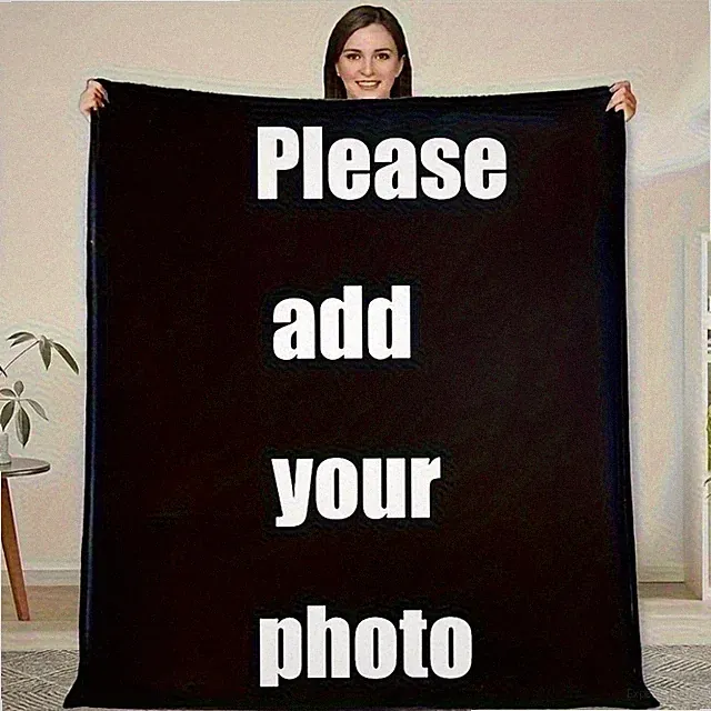 Customizable Photo Blanket - Personalized Flannel Blanket with "Add Your Photo"√
