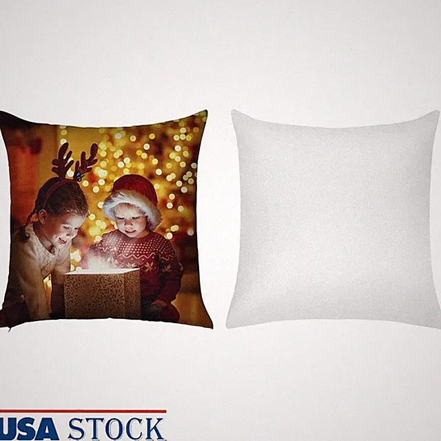 Customizable Sublimation Pillow Covers 18x18 Set of 2 DIY Design Printing New