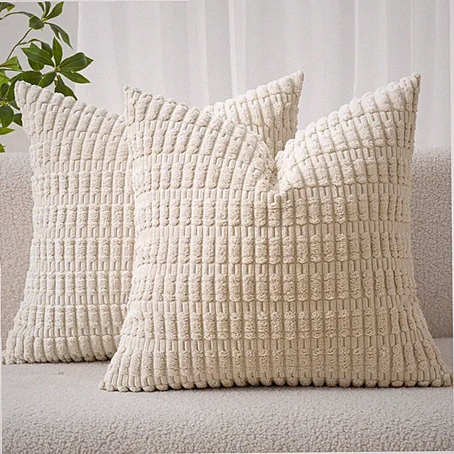 Decorative Corduroy Euro Sham Covers - Soft Modern Farmhouse