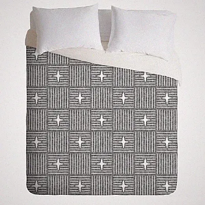 Deny Designs Duvet Set Artistic Graphic Custom Design, Gray, Full/Queen