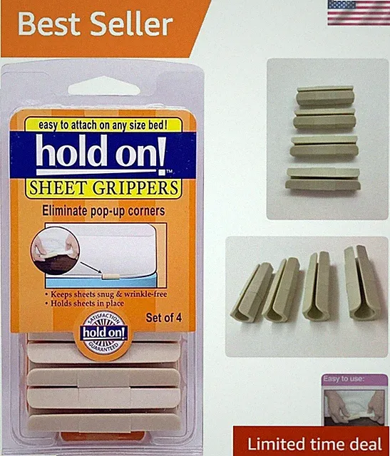 FRESH IDEAS Sheet Gripper Set - 4 Count for Neat, Tidy Bedding Every Night