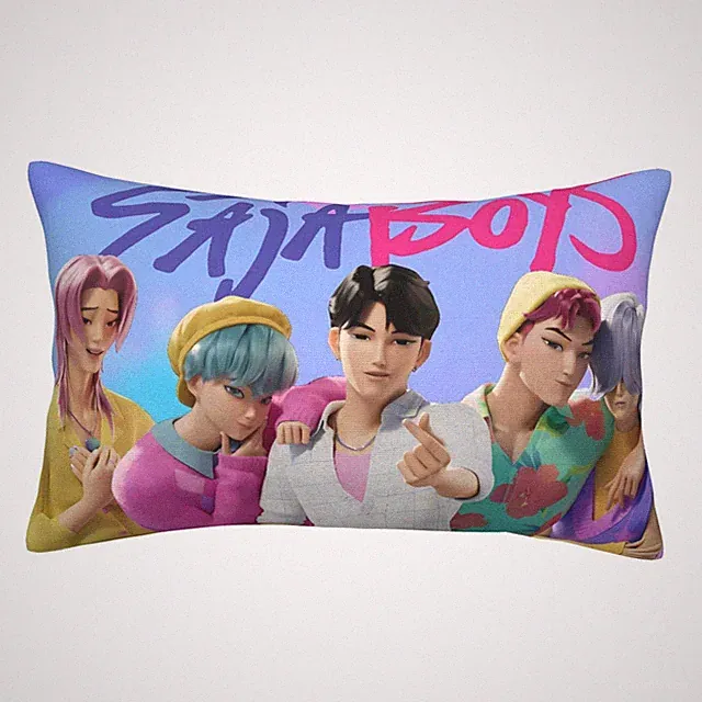 Kpop Demon Hunters Saja Boys Cartoon Comfort Print Kids Pillowcase Customizable