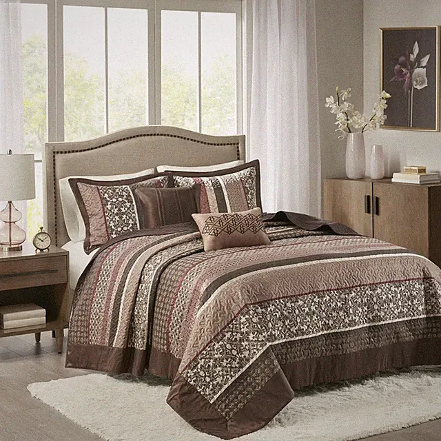 Princeton Reversible Quilted Bedspread Set, Solid Reverse Summer Breathable,...
