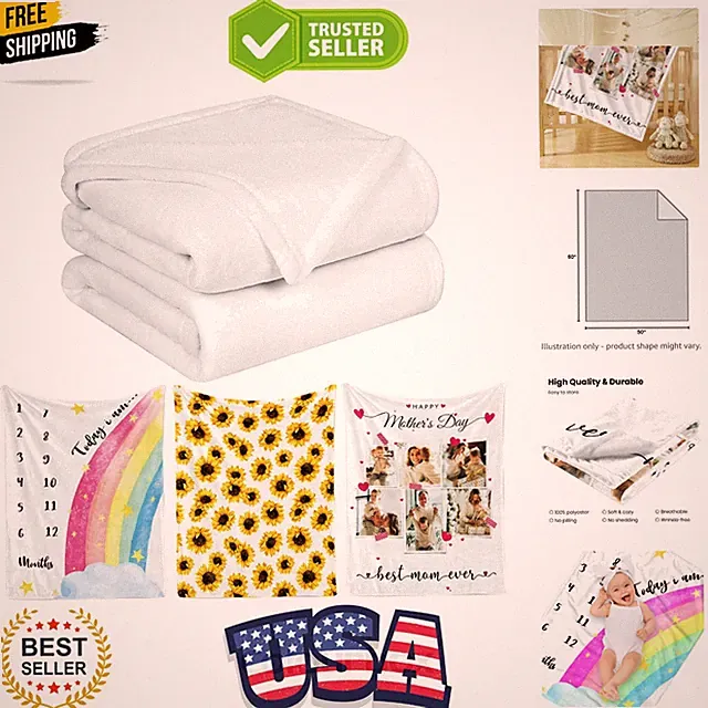 Sublimation Throw Blanket - Customizable, Personalized, 60"x50"